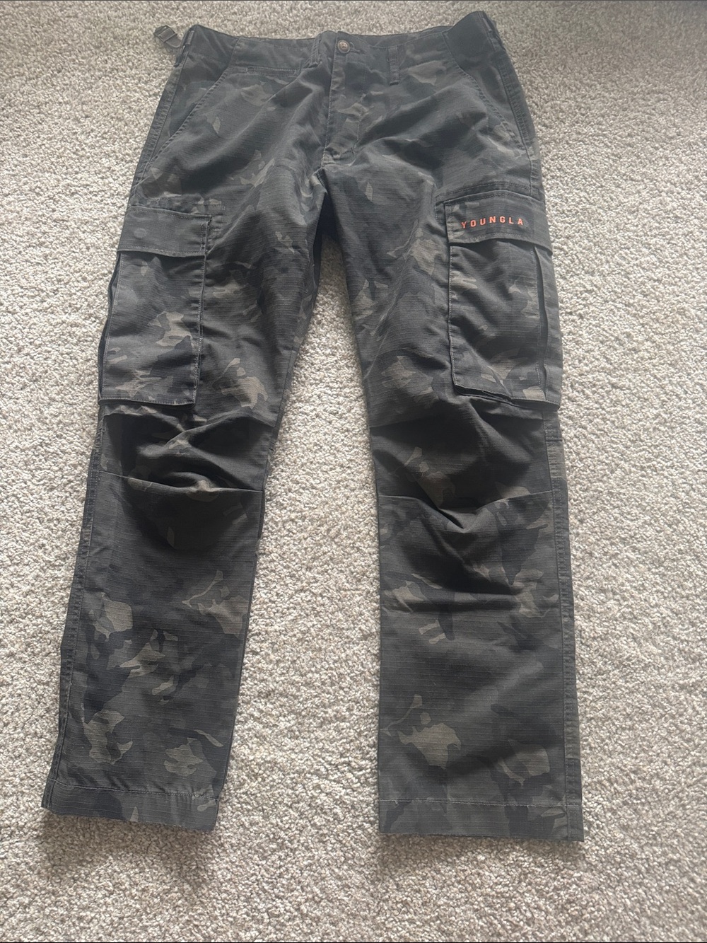 YoungLA 602 Camo Tactical Cargo Pants – Dark Camo – Size Large